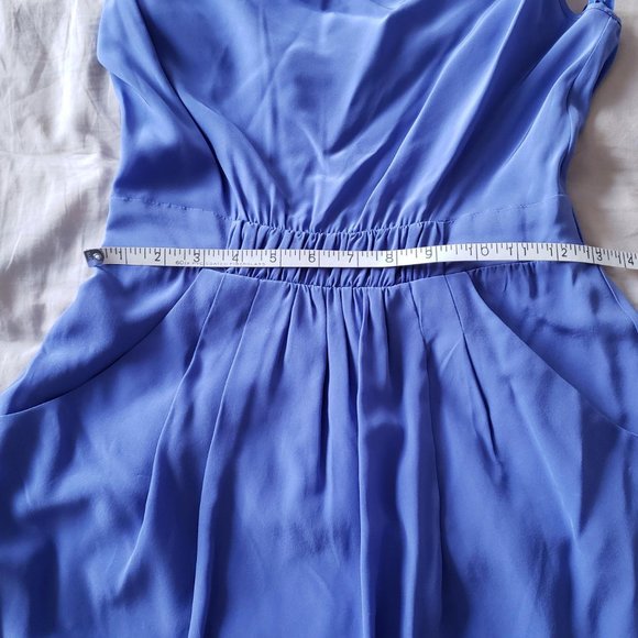 NWOT BCBGMaxAzria Hydrangea Blue 100% Silk Dress - Picture 5 of 9